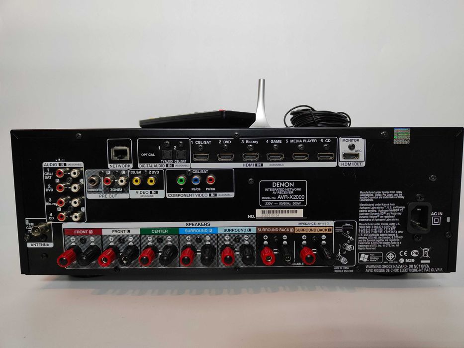 DENON AVR-X2000 amplituner z pilotem i mikrofonem