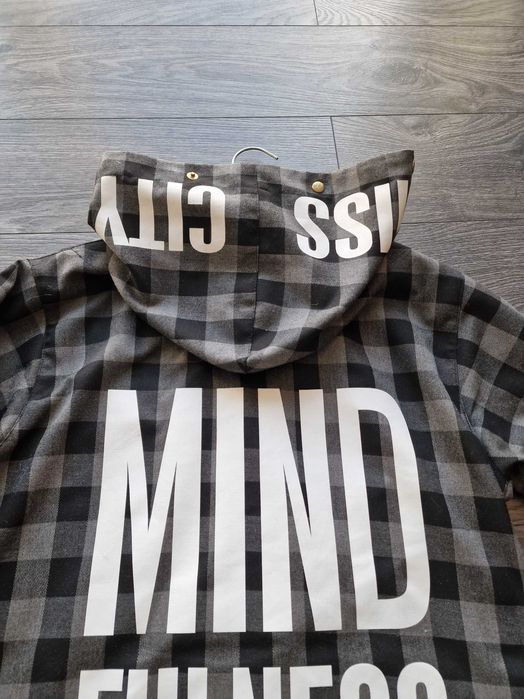 Bluza krata w kratkę tunika kardigan rozmiar S M