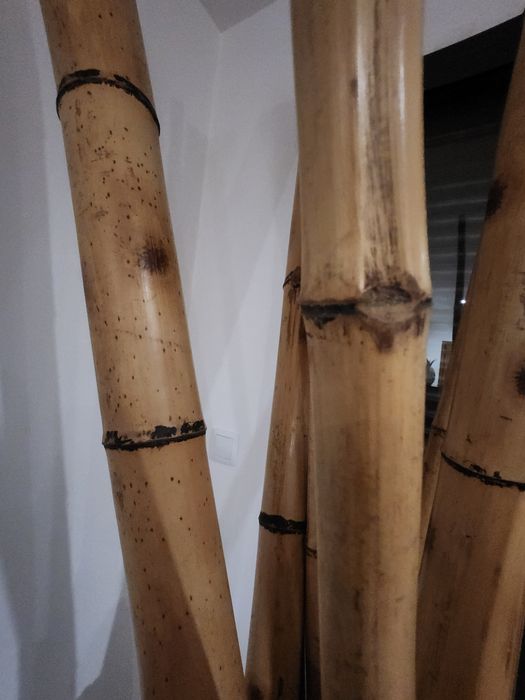 Pote Decorativo em  palha 1.00x27  com 7 canas Bambu 2.05 cada