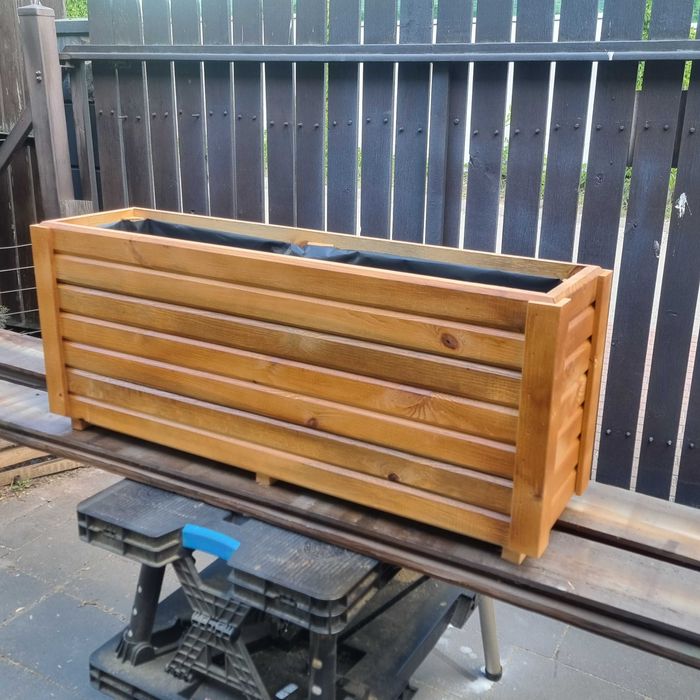 Skrzynka drewniana donica do ogrodu na kwiaty na balkon taras