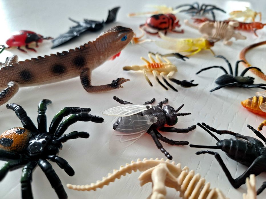 Gady owady robak robaki pająk pająki insekty jaszczurka figurki