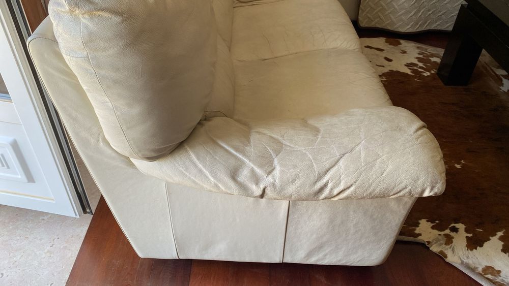 Sofa 2 lugares pele branca Divani & Divani