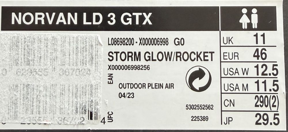 Кроссовки Arcteryx NORVAN LD 3 GTX, US 11,5, 29 см