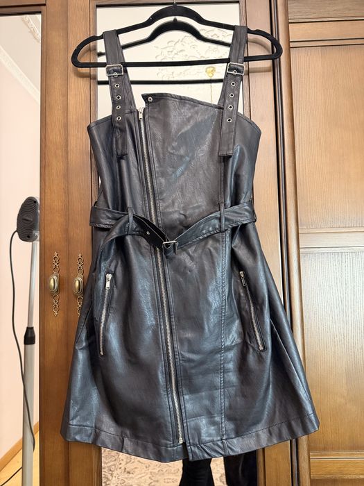 Шкіряний сарафан-плаття