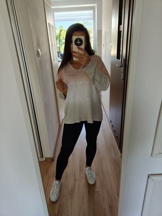 Sweter ombre uniwersalny L XL pudrowy