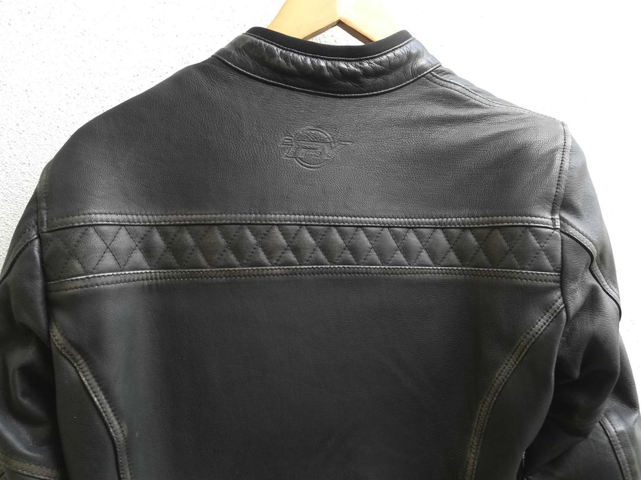 Blusão de cabedal c/proteções, motociclista feminino, da TRYMOTO