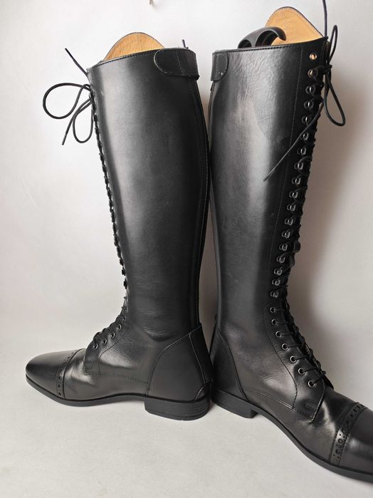 Sznurowane, skórzane oficerki jeździeckie Steeds rozmiar 40