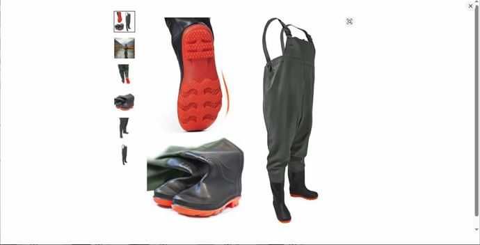 Waders de pesca em borracha