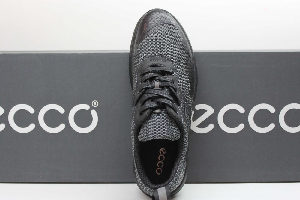 ECCO - черные кроссовки - туфли - кросівки сетка (код:19-6сетка)