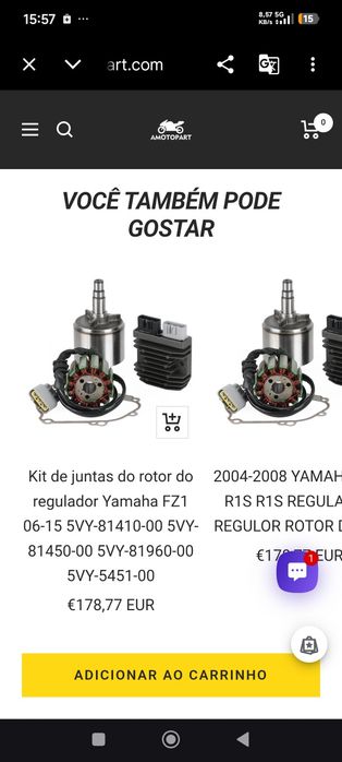 Kit de juntas do rotor do regulador Yamaha FZ1