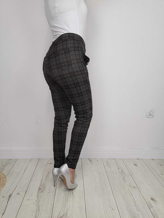 Spodnie rozm. S-6XL eleganckie w kratkę Tu kupujesz S/M