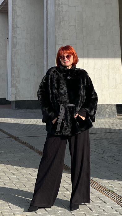 Шуба норкова крій кімоно оверсайз розмір 48-54