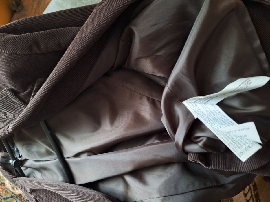 Żakiet damski sztruks ciemny brąz Zara