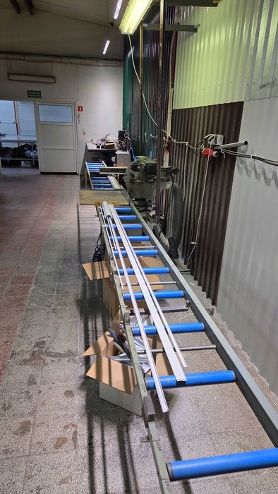 Piła radialna (ukośnica) Graule ZS 170 wraz z systemem podawczo-odbiorczym (rolki)