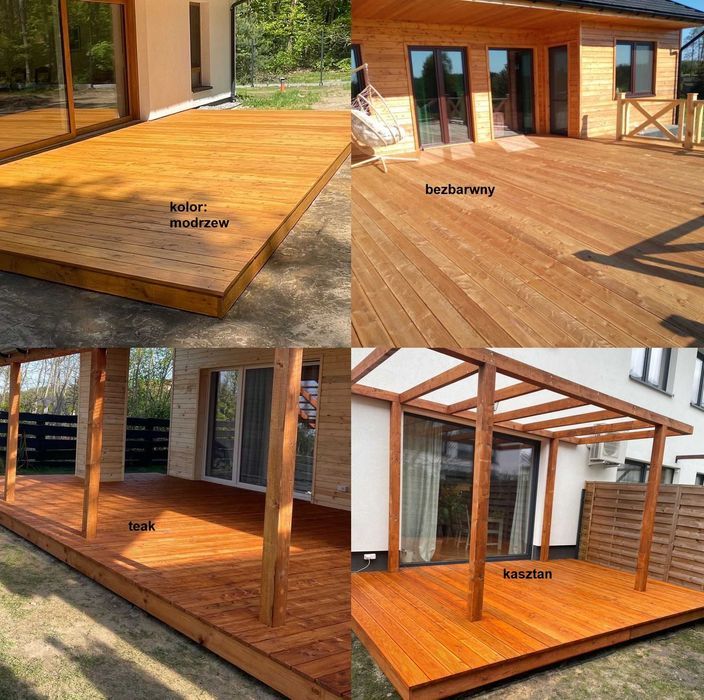Deski tarasowe modrzew syberyjski 28x150mm ryflowana i gładka