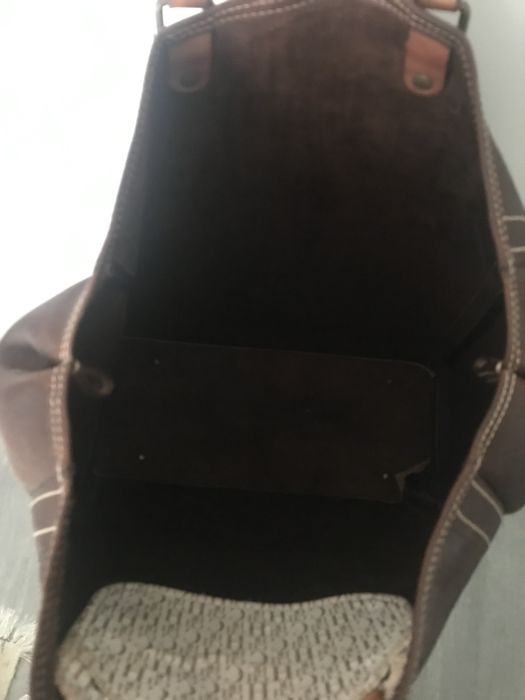 Carolina Herrera Brown Monogram Leather Andy Tote