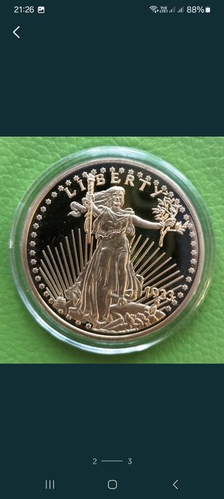 Medal Double Eagle Bogini Wolności 40 mm Liberty 20 Dolar Gold Eagle