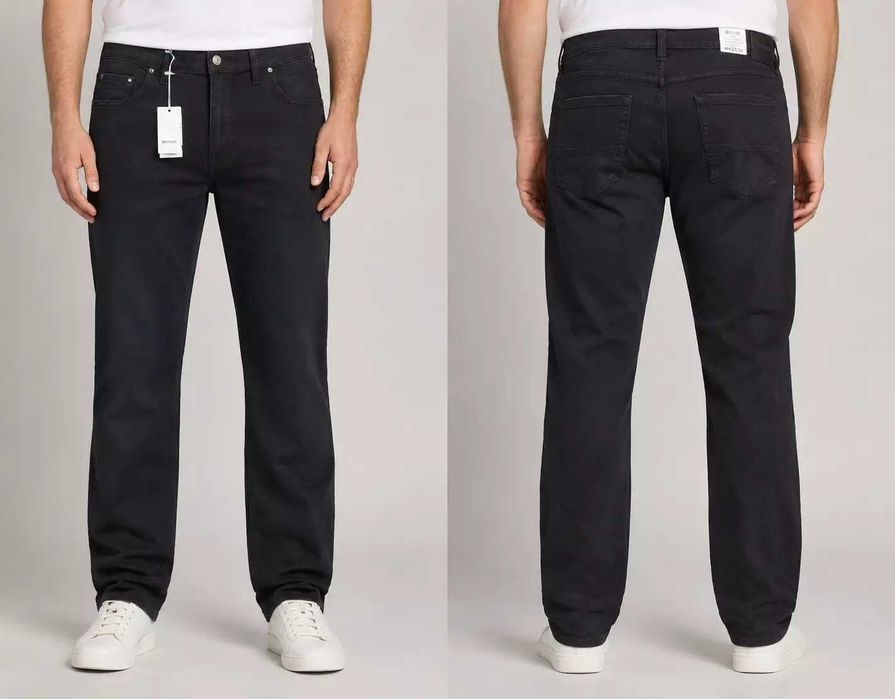 Nowe męskie jeansy Mustang Washington - Medium Straight Regular - 1015521-4000-980 - czarne roz. W42/L34