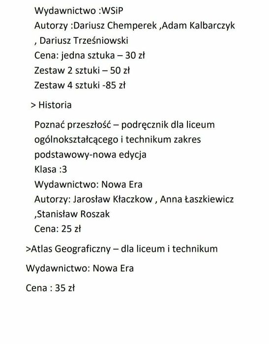 Książki dla szkół średnich