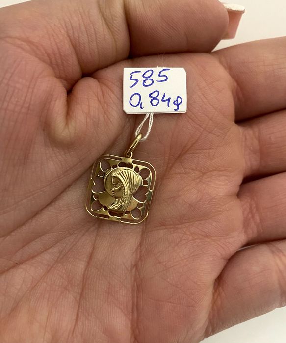 Nowa, ZŁOTA zawieszka, 0,84 g, próba 585, 14 K