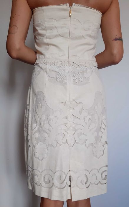 Vestido creme Oky-Coky