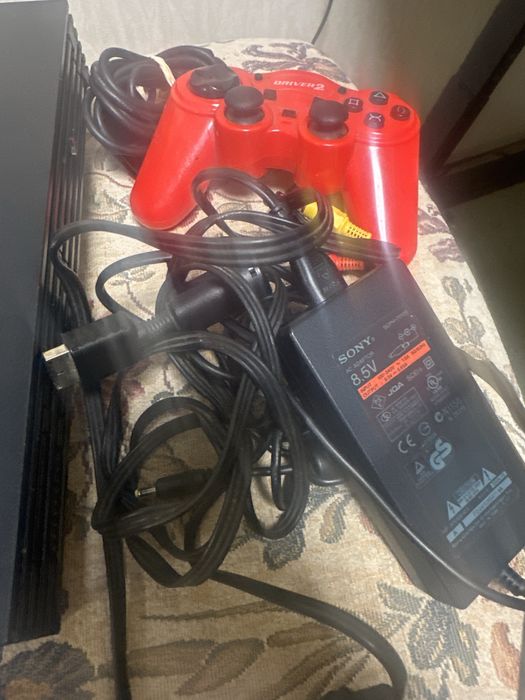 Ps2 Com Comando e Cabos