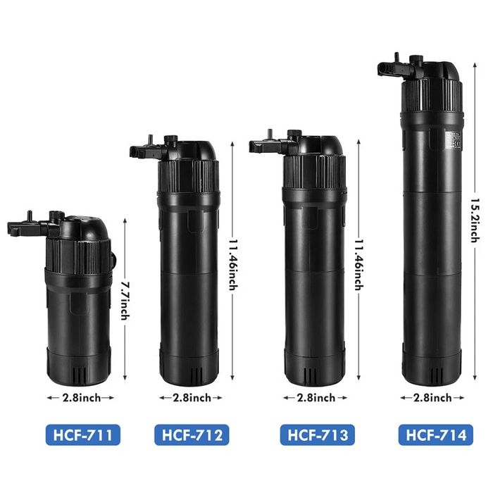 Filtro interno 5 em 1 para aquário tanque de peixes bomba de água oxigênio submersível luz UV HCF-714