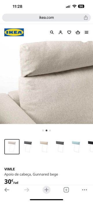 Sofá Vimle + Repousa Pés e Encostos de Cabeça