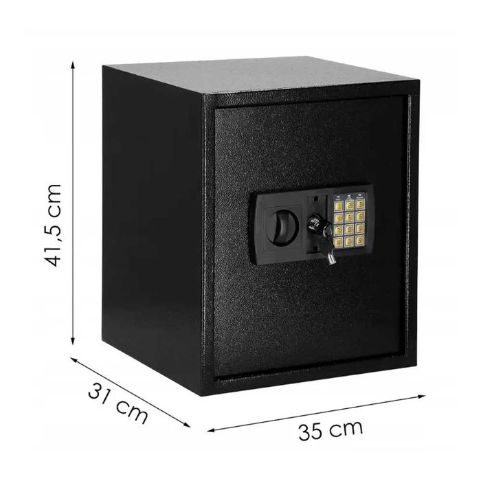 Великий сейф з електронним кодовим замком і ключем 41,5х35х31 см
