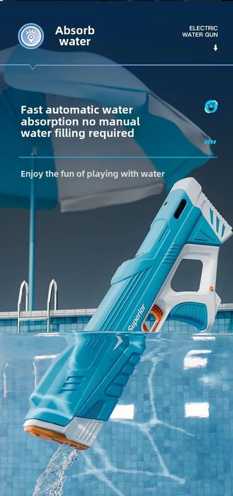 Водяний пістолет на акумуляторі water gun бластер superior