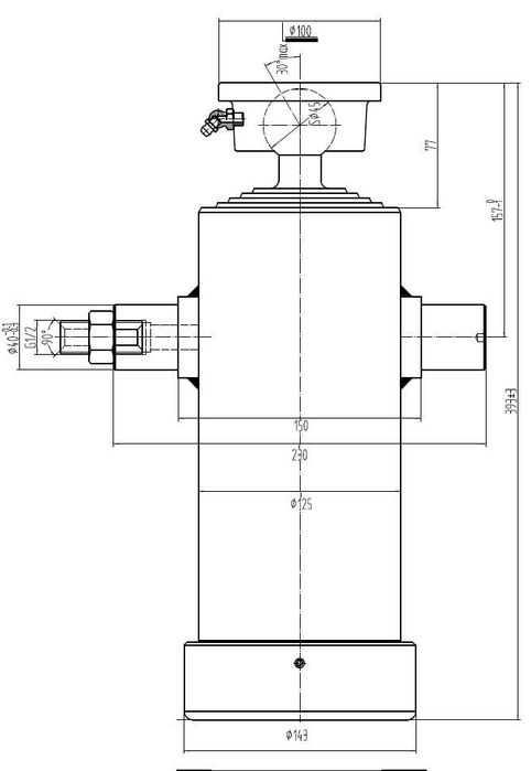 Siłownik hydrauliczny do wywrotki do 7 ton wysuw 83 cm
