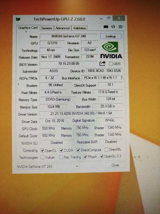 Відеокарта Asus PCI-Ex GeForce GT 240 1024MB GDDR3 (128bit)