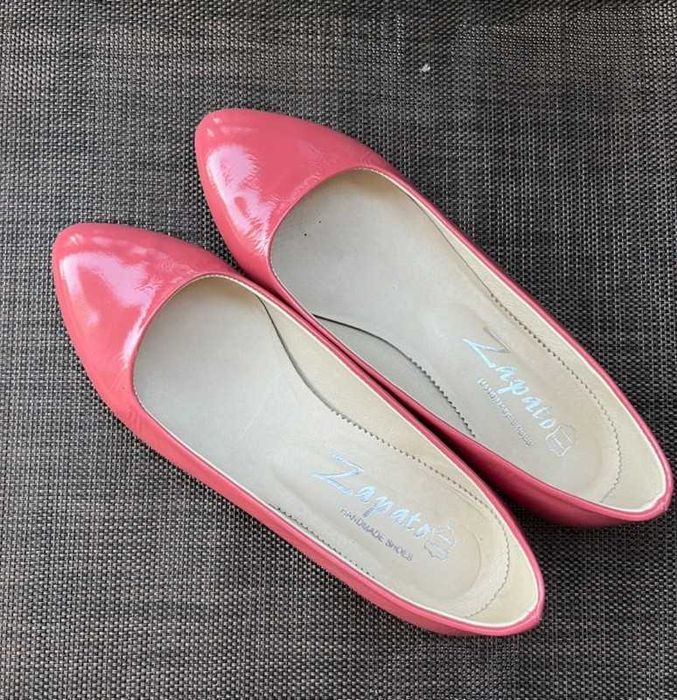 Buty skórzane baleriny błyszczące Zapato różowe r. 36 naplak