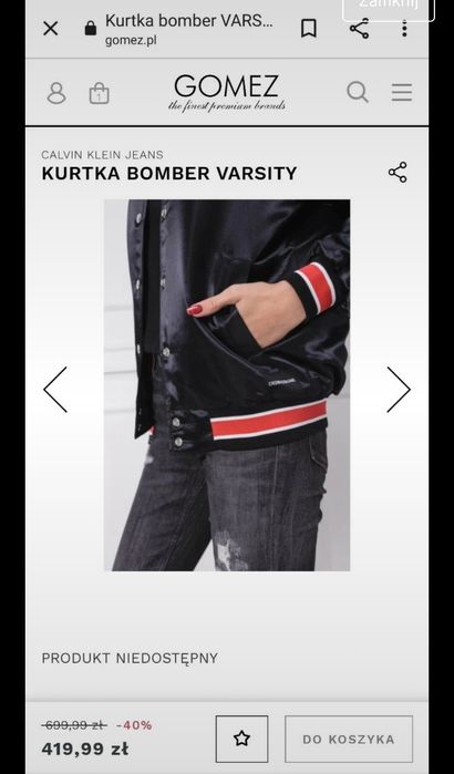 Calvin Klein kurtka typu bomber