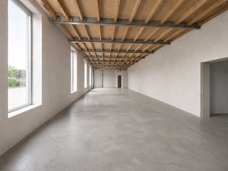 Hala 110m2 po remoncie, wylewka, drzwi