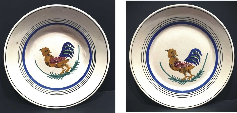 2 Pratos em louça muito antigos - anos 50