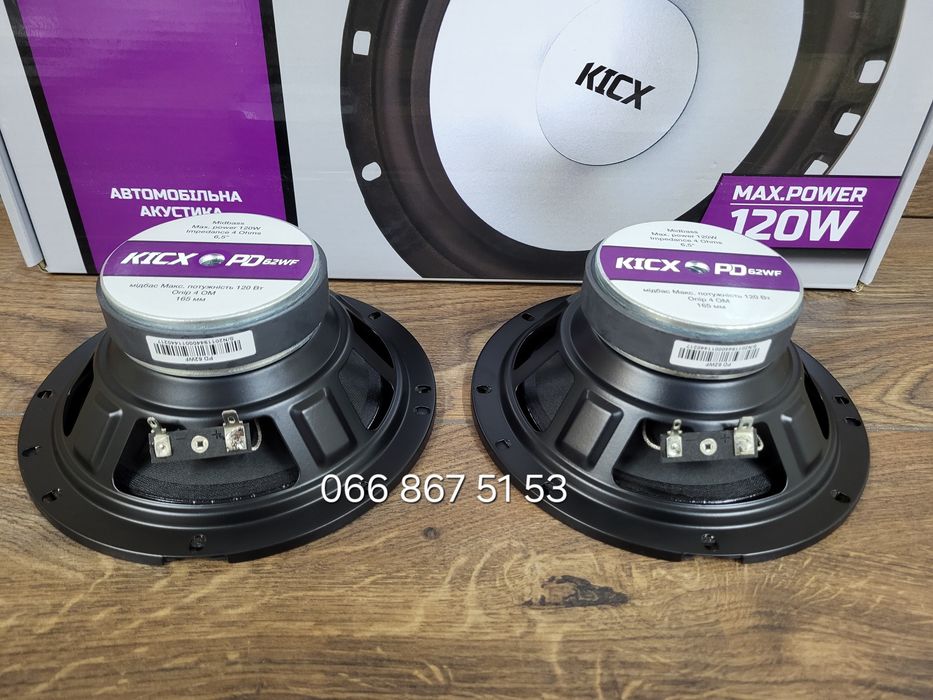 Мідбаси 16см Kicx PD 62WF /динаміки в авто/колонки/120Вт