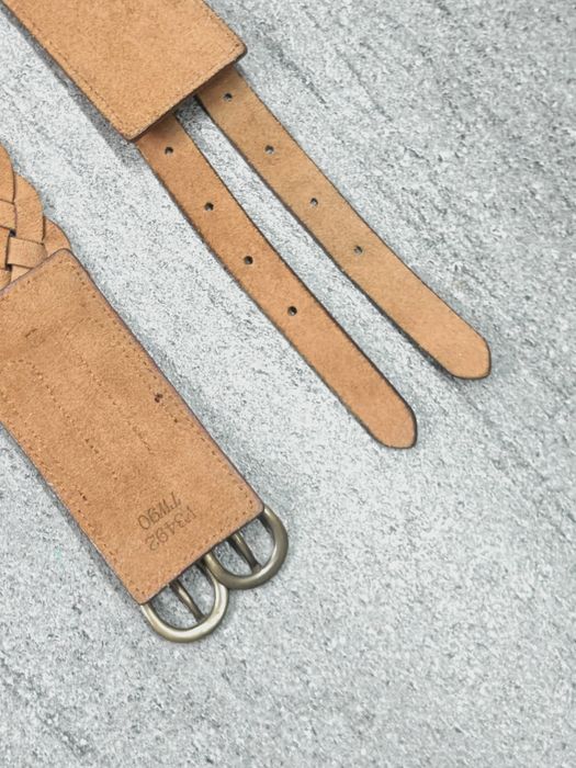 Vanzetti szeroki pleciony pasek Vanzetti ze skóry echt leder belt vint