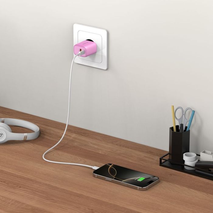 Tech-Protect NCA30 2-portowa ładowarka sieciowa PD 30W / QC3.0 jasnoróżowy