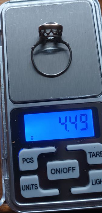 Винтажные кольцо серебро 875, камень горный хрусталь