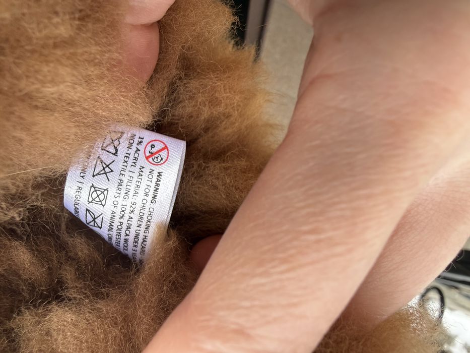 Іграшка лама із натуральної шерсті лами.Нова