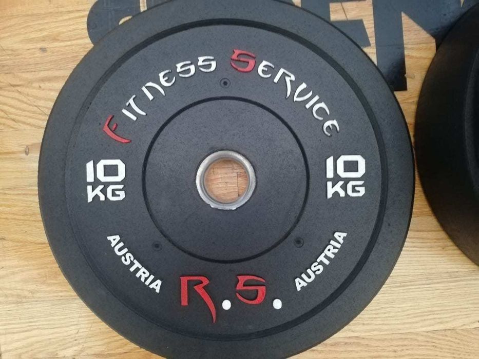 GRYF olimpijski 220cm + 100kg obciążenia gumowego fi 50mm/45cm bumper