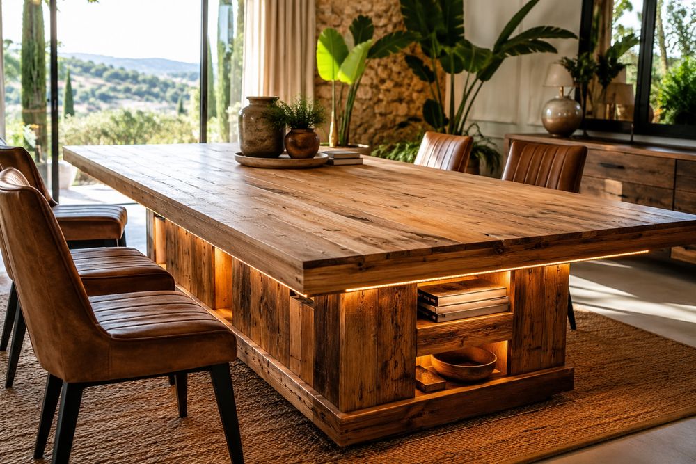 Mesa de Jantar e Secretária por Medida | Madeira Maciça, Prancha ou Paletes | Feita à Mão | Entrega Portugal