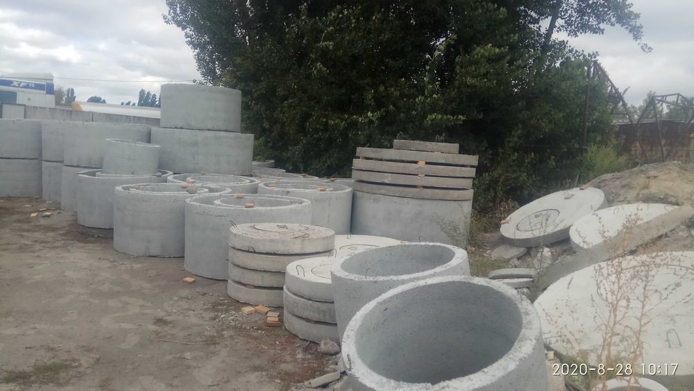 Кольца бетонные,0,6м,0.8м,1м,1,3м,1,5м,2м.Крышки к ним.Доставка.
