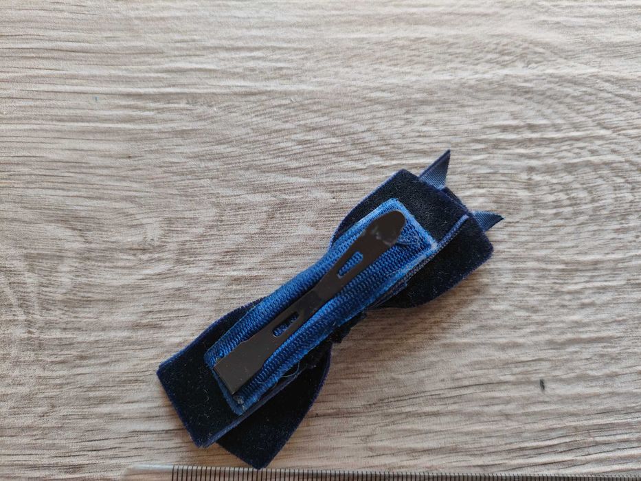 Spinki kokardki granatowe Goth Lolita Emo