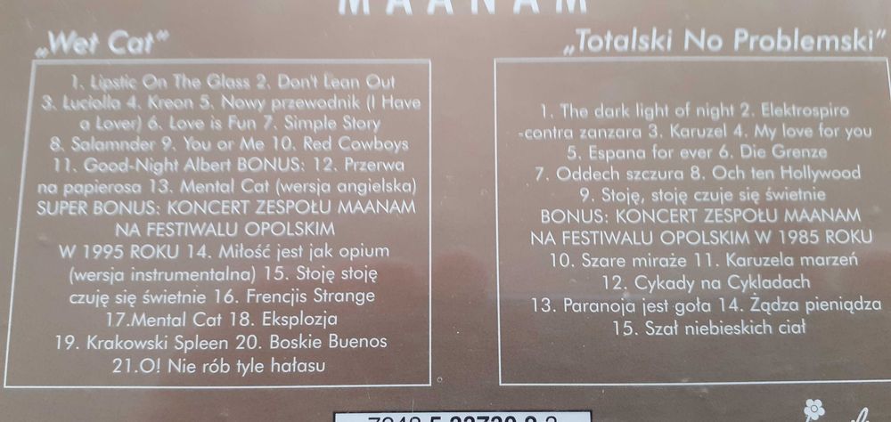 Maanam "Wet Cat" / "Totalski No Problemski" 2 CD