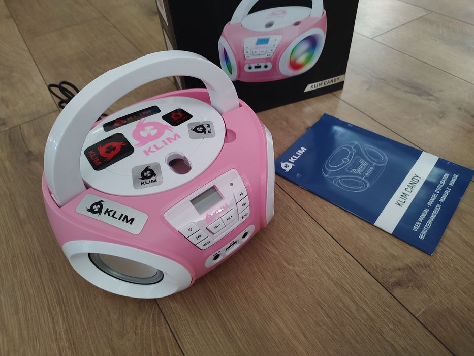 Boombox różowy odtwarzacz CD dla dzieci