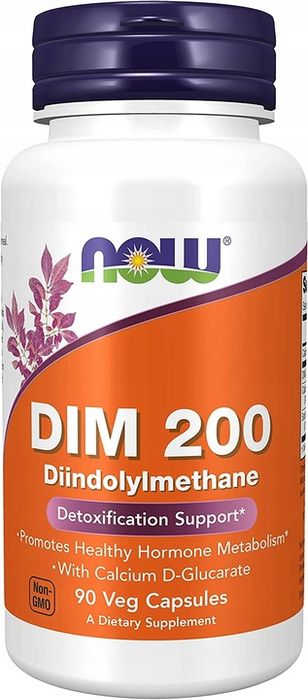 now foods dim diindolilometan + wapń d-glukaran 200 90 kapsułek