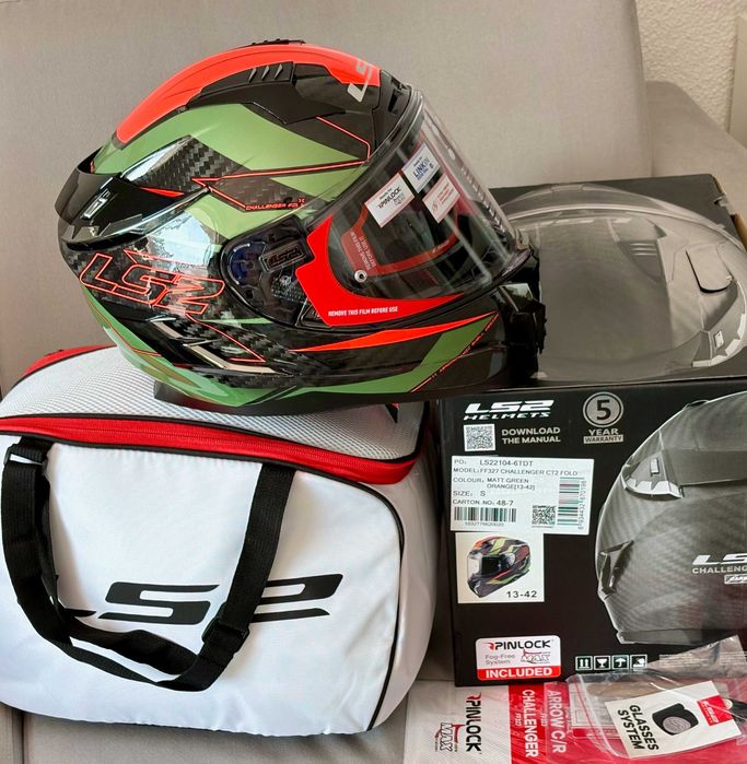 Capacete NOVO Carbono Total LS2 Challenger Fold (50% DESCONTO) Tam. S