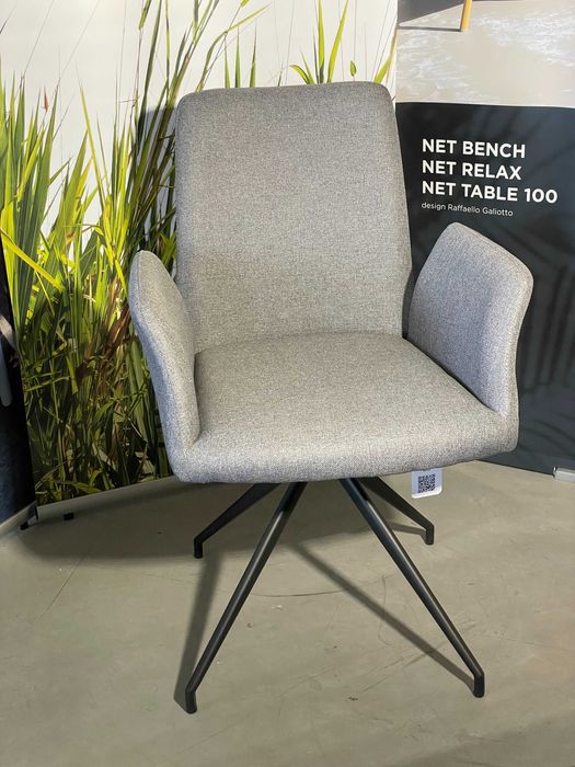 Krzesło NOYA – obrotowe, Light Gray, z podłokietnikami